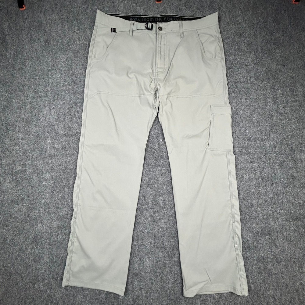 Prana Stretch Zion Pants Mens 38x32 Gray Hiking Cargo Outdoor Gorpcore
